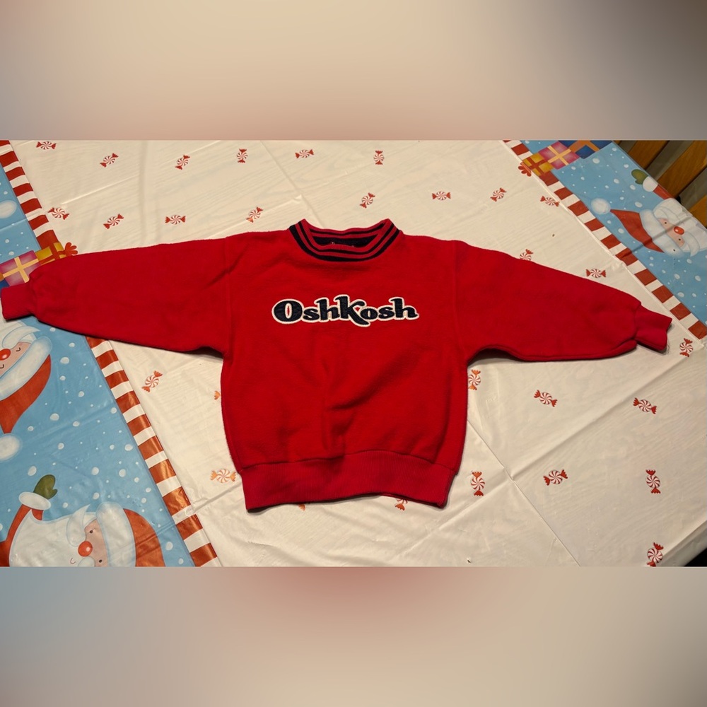 RARE 80’s Vintage Oshkosh Sweatshirt 2T Unisex MADE IN CANADA RED LARGE LOGO